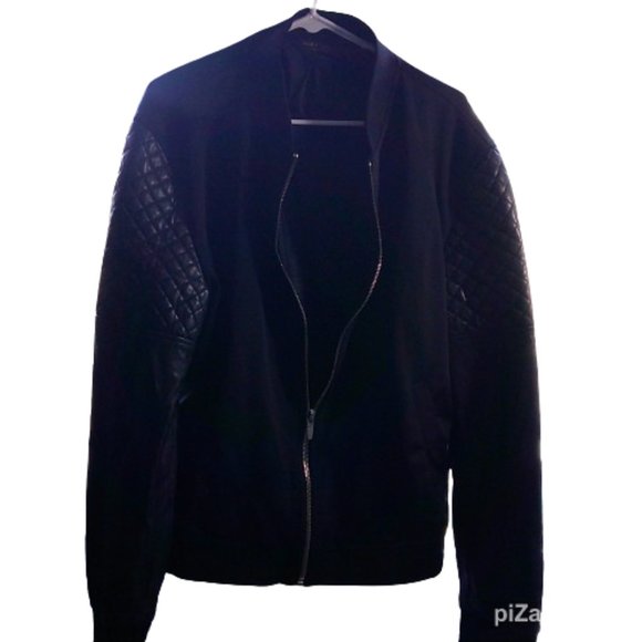 Zara Men's Black Bomber Jacket Full Zip Jacket Size XXL - Picture 4 of 5